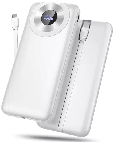 Power Bank 10000mAh mit USB-C, Schnellladefunktion, kompatibel mit iPhone und Samsung