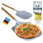 Profi Pizzaschaufel XXL – Aluminium Pizzaschieber mit Holzgriff für Pizzabäcker