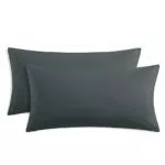 RUIKASI Kissenbezug 40 x 40 2er Grau - Kopfkissenbezug 40x40 Anthrazit Kissen Bezug 40x40cm mit Reißverschluss aus Mikrofaser
