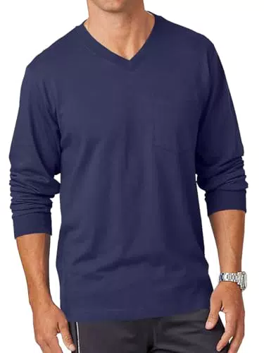 Runcati Herren Langarmshirt V-Ausschnitt mit Tasche - Bequem und stilvoll