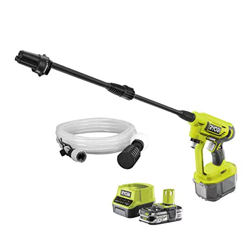 RYOBI 18 V ONE+ Akku-Mitteldruckreiniger RY18PW22A-125 mit 3-in-1 Düse und Akku