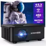 SCREENMAX Beamer mit WiFi und Bluetooth, 1080P, 12000 Lumen, tragbar für Heimkino