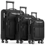 SHOWKOO Reisekoffer Weichschale mit TSA Schloss und 4 Rollen