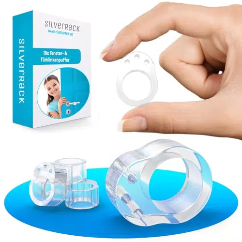 SilverRack® Türstopper Transparent - Wandpuffer für Türklinken und Fenster