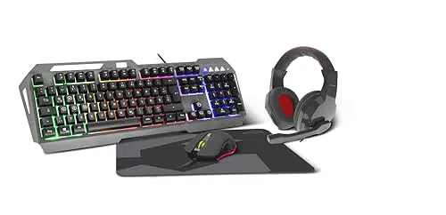 Speedlink LUNERA Gaming Set – Tastatur, Maus, Headset und Mauspad mit RGB Beleuchtung
