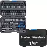 SW-Stahl Steckschlüsselsatz 1/4 Sechskant Werkzeugkoffer Ratschenkasten