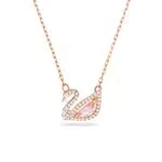 Swarovski Dazzling Swan Halskette aus Roségold-Legierung