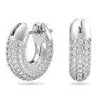 Swarovski Dextera Kreolen - Rhodinierte Ohrringe mit Swarovski Kristallen