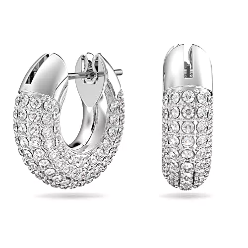 Swarovski Dextera Kreolen - Rhodinierte Ohrringe mit Swarovski Kristallen