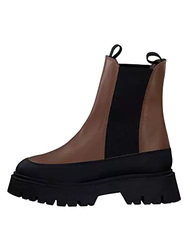 Tamaris Damen Stiefelette für Damen, Cognac Prägung
