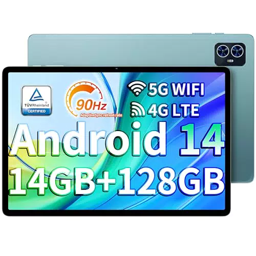 Teclast M50 Tablet 10 Zoll, 14GB RAM, 128GB ROM, 4G LTE, Android 14, Octa-Core
