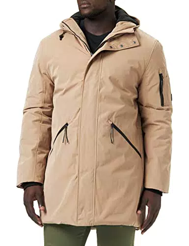 TOM TAILOR Denim Herren Parka mit Kapuze 1032431, 10415 - Dusty Olive Green