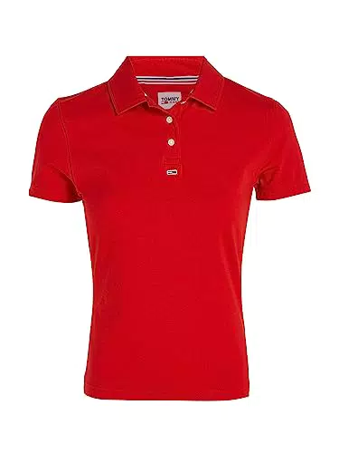 Tommy Jeans Damen Poloshirt Kurzarm Essential Slim Fit
