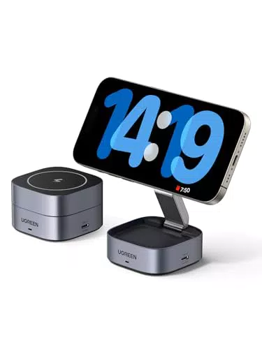 UGREEN MagFlow 2 in 1 iPhone Ladestation mit MagSafe und Wireless Charger