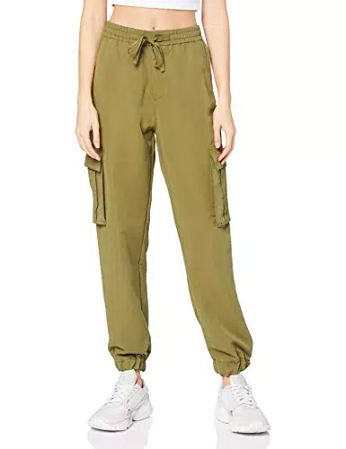 Urban Classics Damen Cargo Pants TB3434 – Klassische Viskose Twill Hose