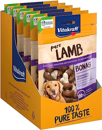 Vitakraft Pure Lamm Fleischsnacks für Hunde, getreidefrei und zuckerfrei