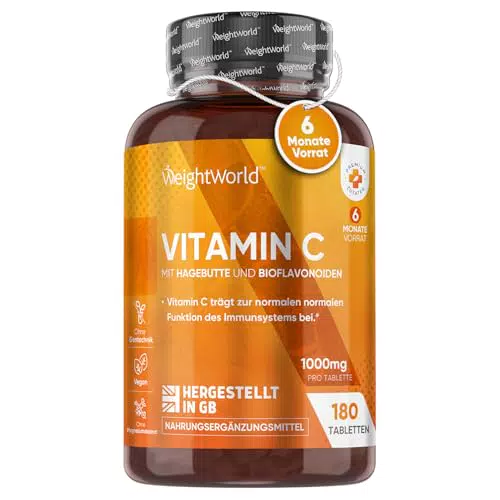 WeightWorld Vitamin C 1000mg - Vegane Tabletten für Haut und Immunsystem