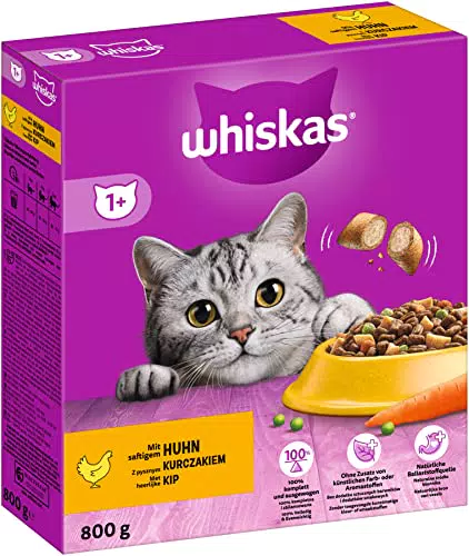 Whiskas Adult Trockenfutter Huhn - Katzentrockenfutter für erwachsene Katzen