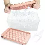 WIBIMEN Eiswürfelform für Gefrierschrank mit Behälter und Schaufel, Mini-Kreis