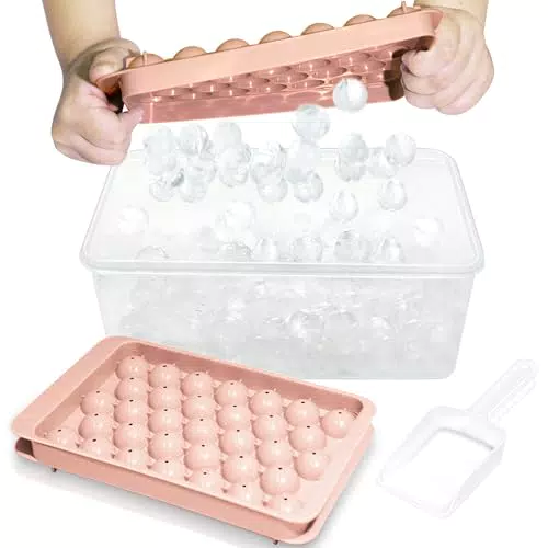 WIBIMEN Eiswürfelform für Gefrierschrank mit Behälter und Schaufel, Mini-Kreis