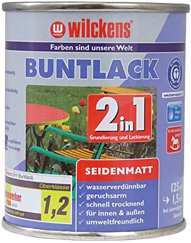 Wilckens 2in1 Acryl Buntlack für Innen und Außen, seidenmatt