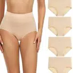 Unterhosen aus Baumwolle für Damen mit hoher Taille - Atmungsaktive Taillenslips für Damen - Wochenbett Unterwäsche - Mehrpack - Größen 32-58 - Schwarz