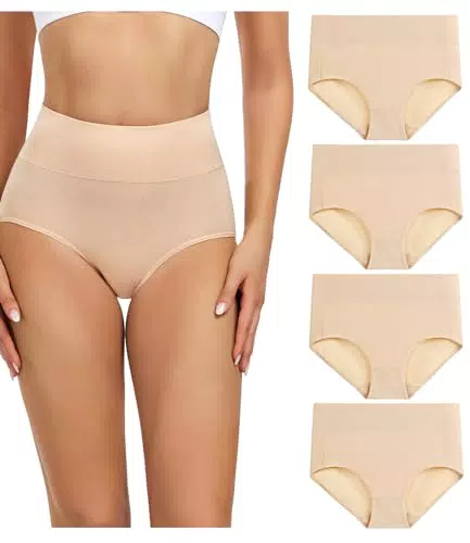 Unterhosen aus Baumwolle für Damen mit hoher Taille - Atmungsaktive Taillenslips für Damen - Wochenbett Unterwäsche - Mehrpack - Größen 32-58 - Schwarz