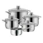 WMF Diadem Plus Kochtopfset Induktion mit Glasdeckel aus Cromargan Edelstahl