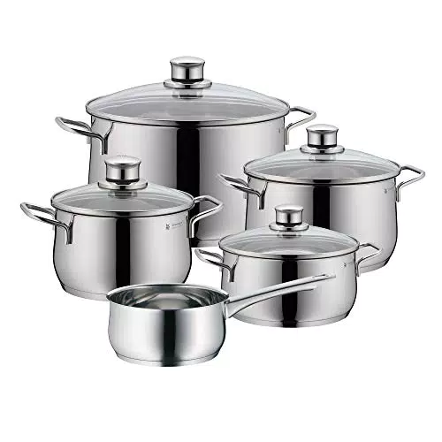WMF Diadem Plus Kochtopfset Induktion mit Glasdeckel aus Cromargan Edelstahl