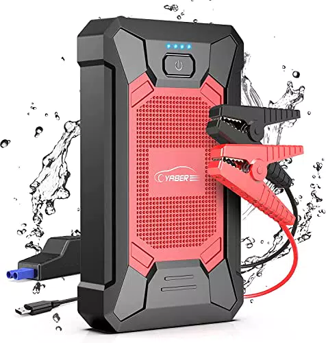 YABER Starthilfe Powerbank 2000A mit LED Taschenlampe, IP66 wasserdicht