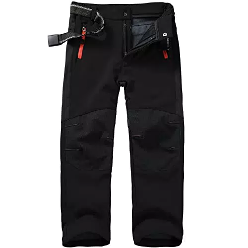 Yeyity Kinder Softshellhose Gefüttert Wasserdicht für Winter Outdoor Aktivitäten