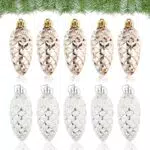 Tannenzapfen Christbaumschmuck – Glitzernde Anhänger für Weihnachtsdeko
