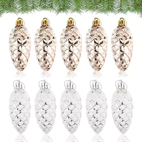 Tannenzapfen Christbaumschmuck – Glitzernde Anhänger für Weihnachtsdeko