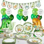 Dino Party Set – Geschirr, Tassen, Servietten und Dekoration für Kindergeburtstag