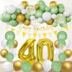 Happy Birthday 40 - Geburtstagsdeko mit Banner und Riesen Folienballon