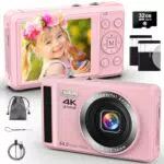 Digitalkamera 4K mit 64 MP, Autofokus, 16X Digitalzoom, 32 GB TF-Karte