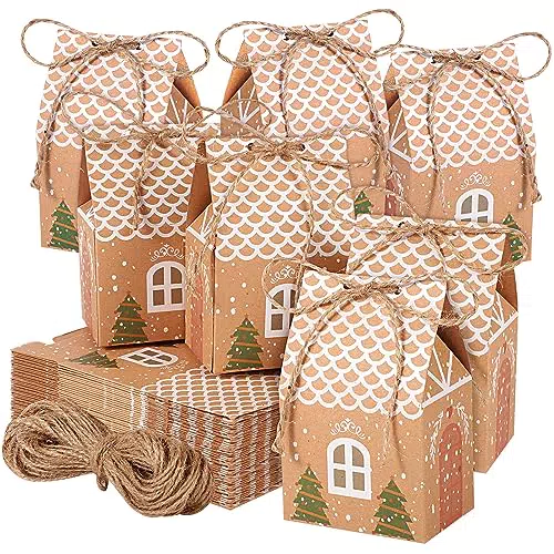 Weihnachten Geschenkbox mit Hanfseil – Süßigkeitskästen für Party und Geburtstag