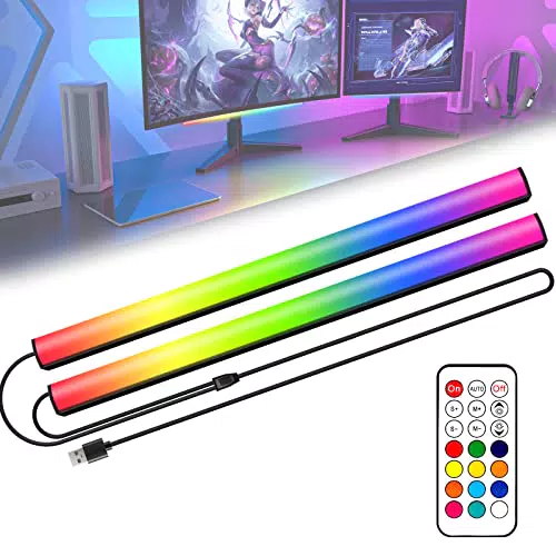 ABCidy RGB Unter Monitor Lampe - 2-in-1 Gaming Beleuchtung mit Fernbedienung