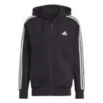 Adidas Herren Hooded Track Top mit 3 Streifen, Schwarz/Weiß - Modell IC0433