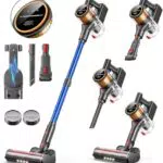 Akku Staubsauger kabellos 550W – leiser, freistehender Sauger für Hartböden und Teppiche