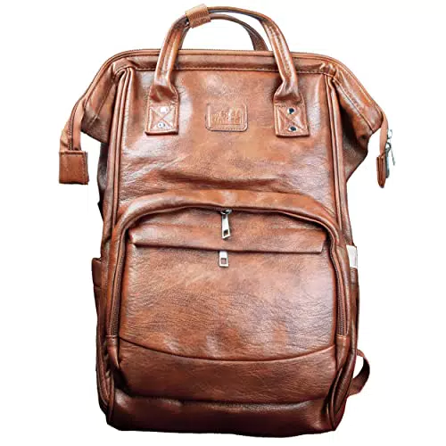 Kids United® Wickeltasche – Vegan Leder Wickelrucksack mit Multifunktionstaschen