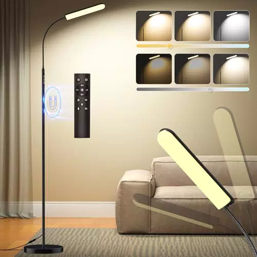 AmazeFun LED Stehlampe dimmbar mit Fernbedienung und Touch Control 360°