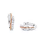 Amor Creolen 925 Sterling Silber Ohrschmuck mit Zirkonia in Geschenkbox