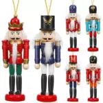 Amosfun Holz Nussknacker Soldat Figuren Deko für Weihnachten und Christbaum
