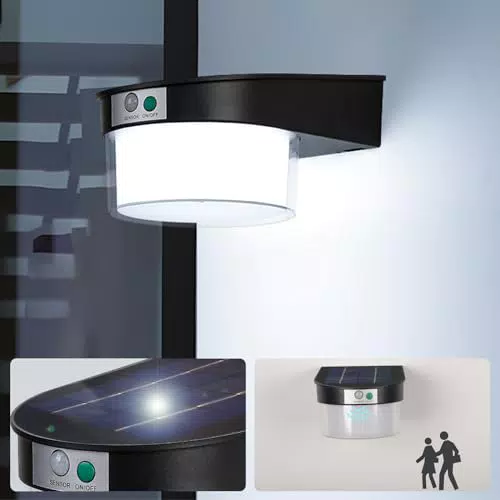 ANKBOY LED Solar Wandleuchte mit Bewegungsmelder, IP65 wasserdicht für Außenbereiche