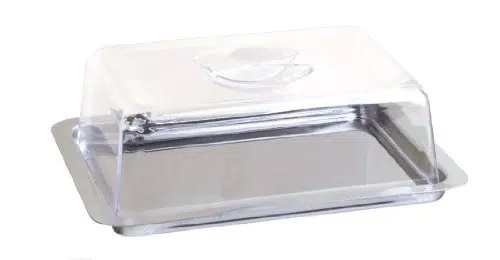 APS Frischhaltebox – hochwertiges Serviertablett mit Haube aus Edelstahl