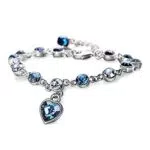 ARHZ Damen Armband mit Herz und Kristallen - Verstellbare Armkette für Frauen