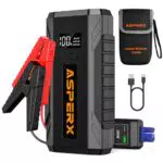 ASPERX Starthilfe Powerbank 2000A 12V Booster für Auto und Motorrad mit LED Taschenlampe