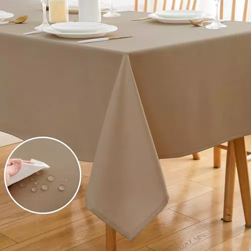 ATsense Tischdecke Abwaschbar, Wasser- und Schmutzabweisend, Bügelfrei, Rechteckig