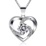 B.Catcher Herz Halskette Damen 925 Sterling Silber mit Zirkonia und Anhänger